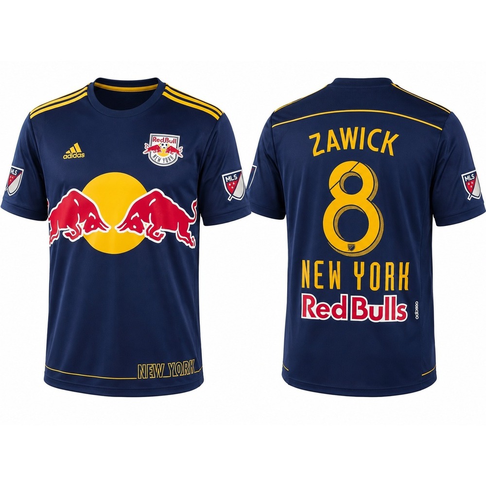 Adidas New York‎ Red Bulls MLS Jersey Mens Large Navy Blue Zawick 8 Soccer Shirt